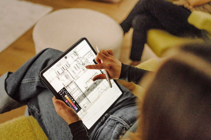 designing on tablet